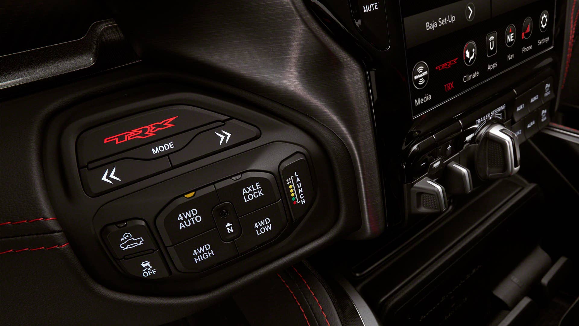 2021 Ram 1500 TRX transfer case switches and drive modes