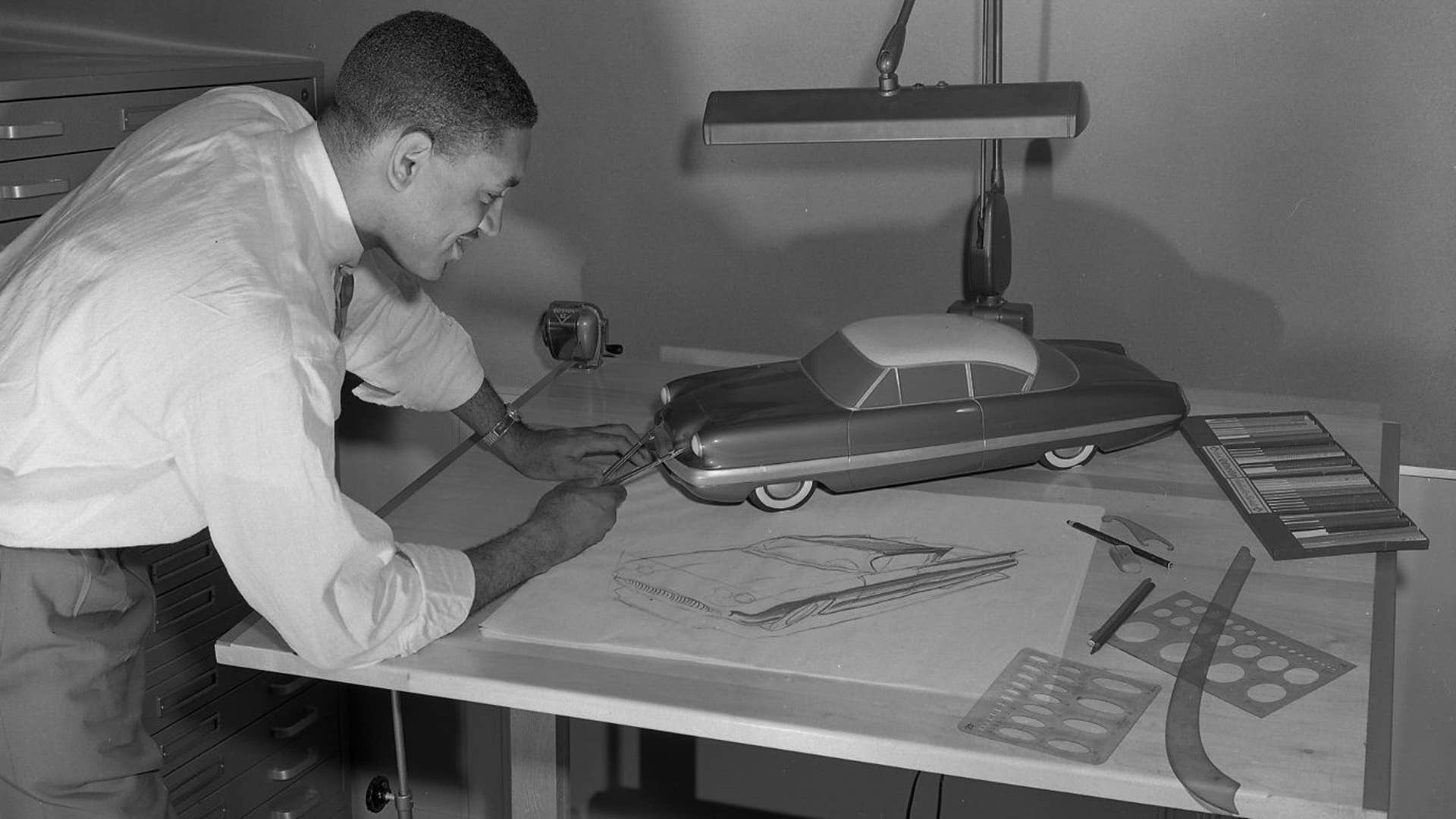 McKinley Thompson Jr., a Ford designer who helped pen the first-generation Bronco, was the first African American designer hired at Ford Motor Company after graduating from ArtCenter College of Design in Pasadena, California with a degree in transportation design in 1956.