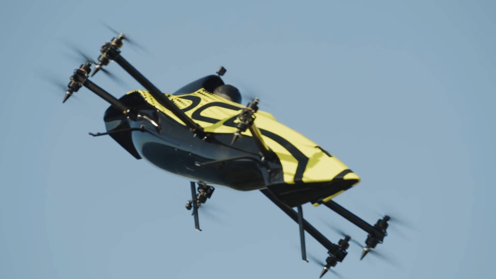 Manned drone racing is coming soon. The Drone Champions League (DCL) has completed testing on its manned aerobatic drone. Bringing us one step closer to manned drone racing. The craft is inspired by Formula 1 race car design. It has 12 motors and 24 14S batteries the body is made out of carbon fiber and weighs a little over 308 lbs. The future of drone racing looks exciting. nnThe Drone Champions League (DCL) have completed testing on a human operated drone bringing us one step closer to aerobatic drone racing competitions. The DCL human operated drone was inspired by the design of the formula one race cars and includes 12 motors powered by 24 14S batteries. Learn more dcl.aero n