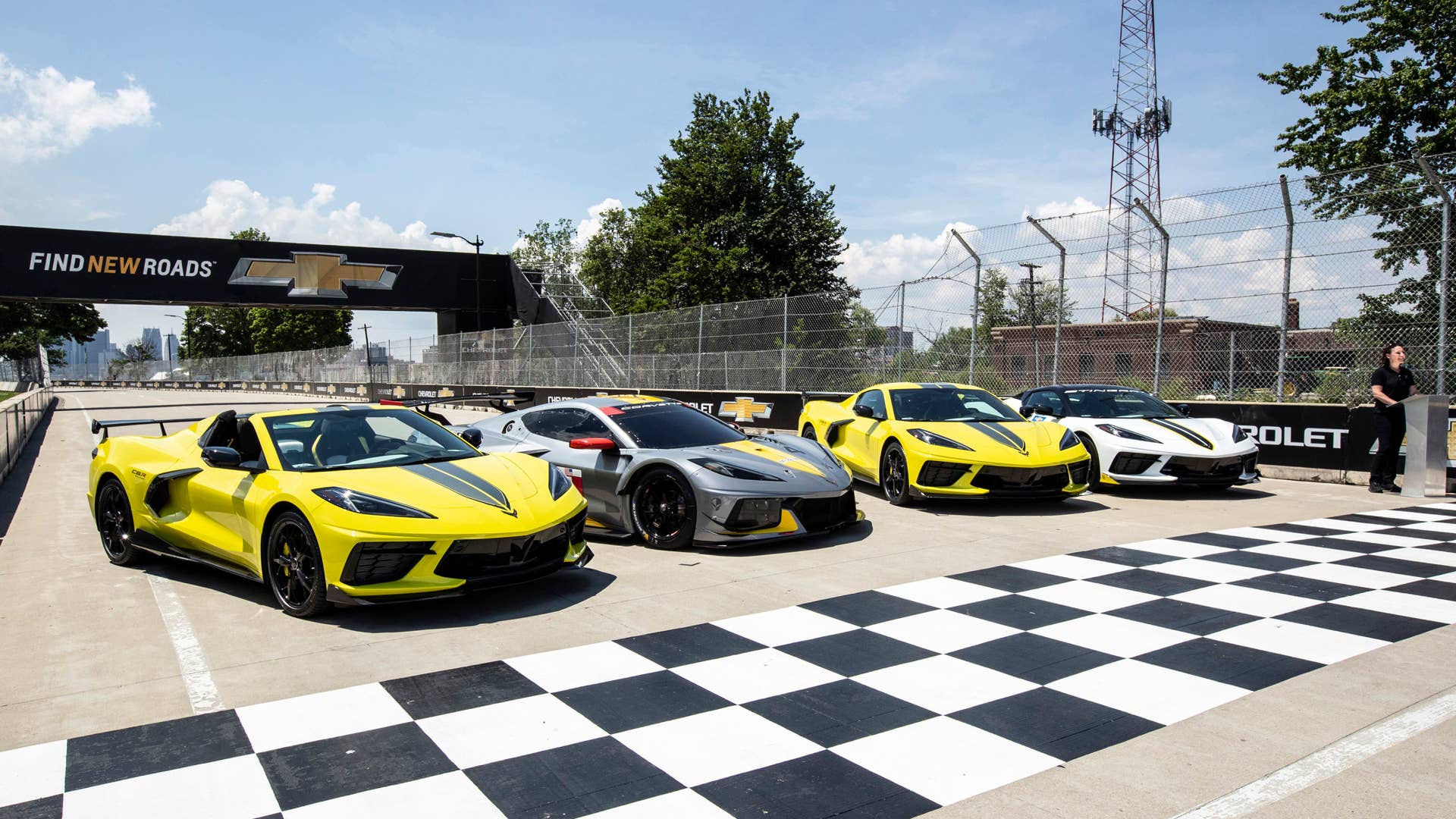 Chevrolet reveals the 2022 Corvette Stingray IMSA GTLM Championship Edition at the Raceway at Belle Isle Park, alongside Corvette Racing. Closed course. Preproduction model shown. Actual production model may vary. Available late summer 2021 (Richard Prince/Chevrolet Photo).