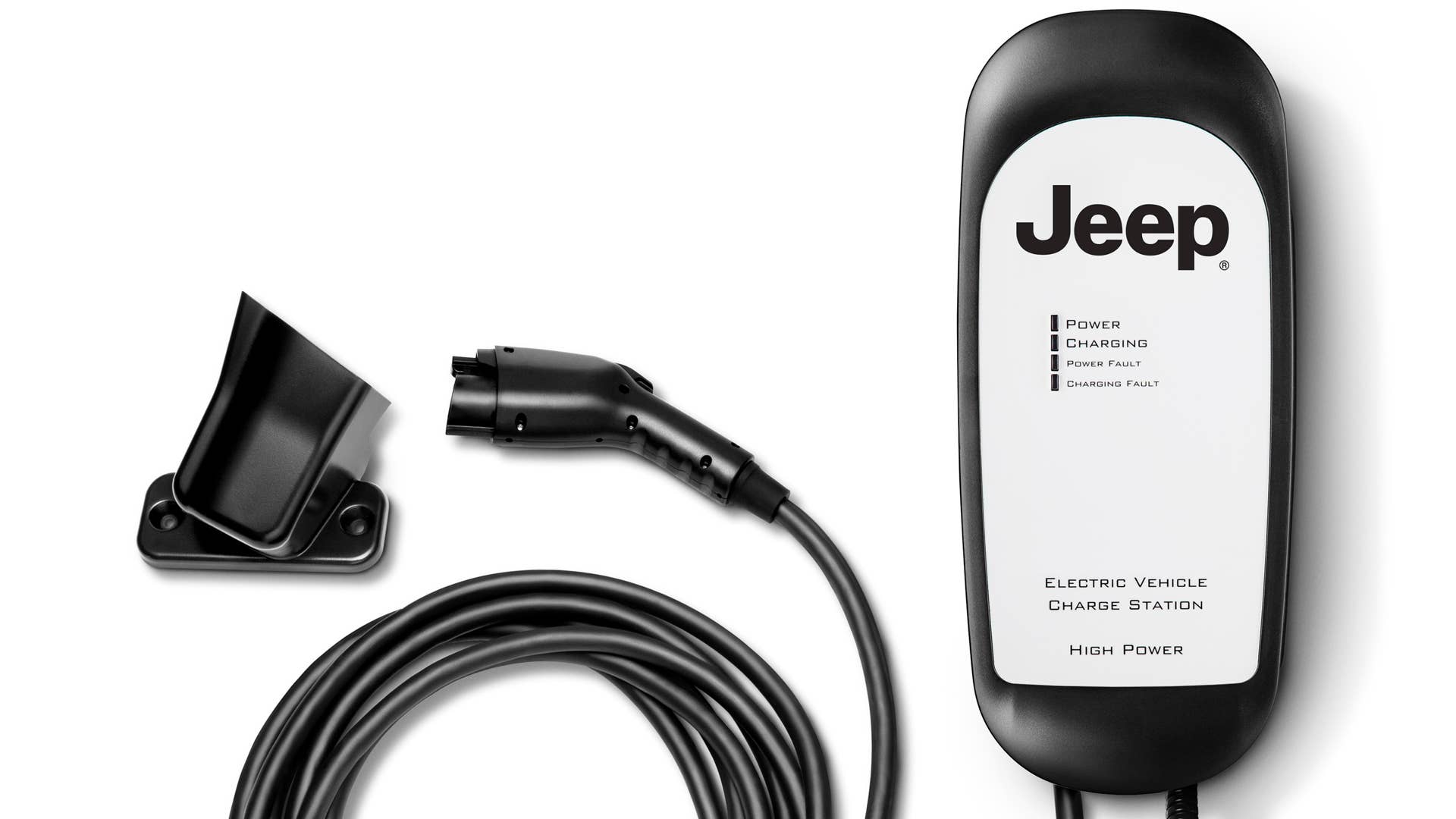 240-volt at-home electric vehicle wall chargers: The 240-volt wall chargers are available with branding from Mopar or Jeep in hard-wired ($621.50 | HCS40) or plug-in ($647.90 | HCS40P) versions for at-home use. Customers can enjoy a more-than-five-times faster charging time for their iconic off-roader versus the standard cordset cable.