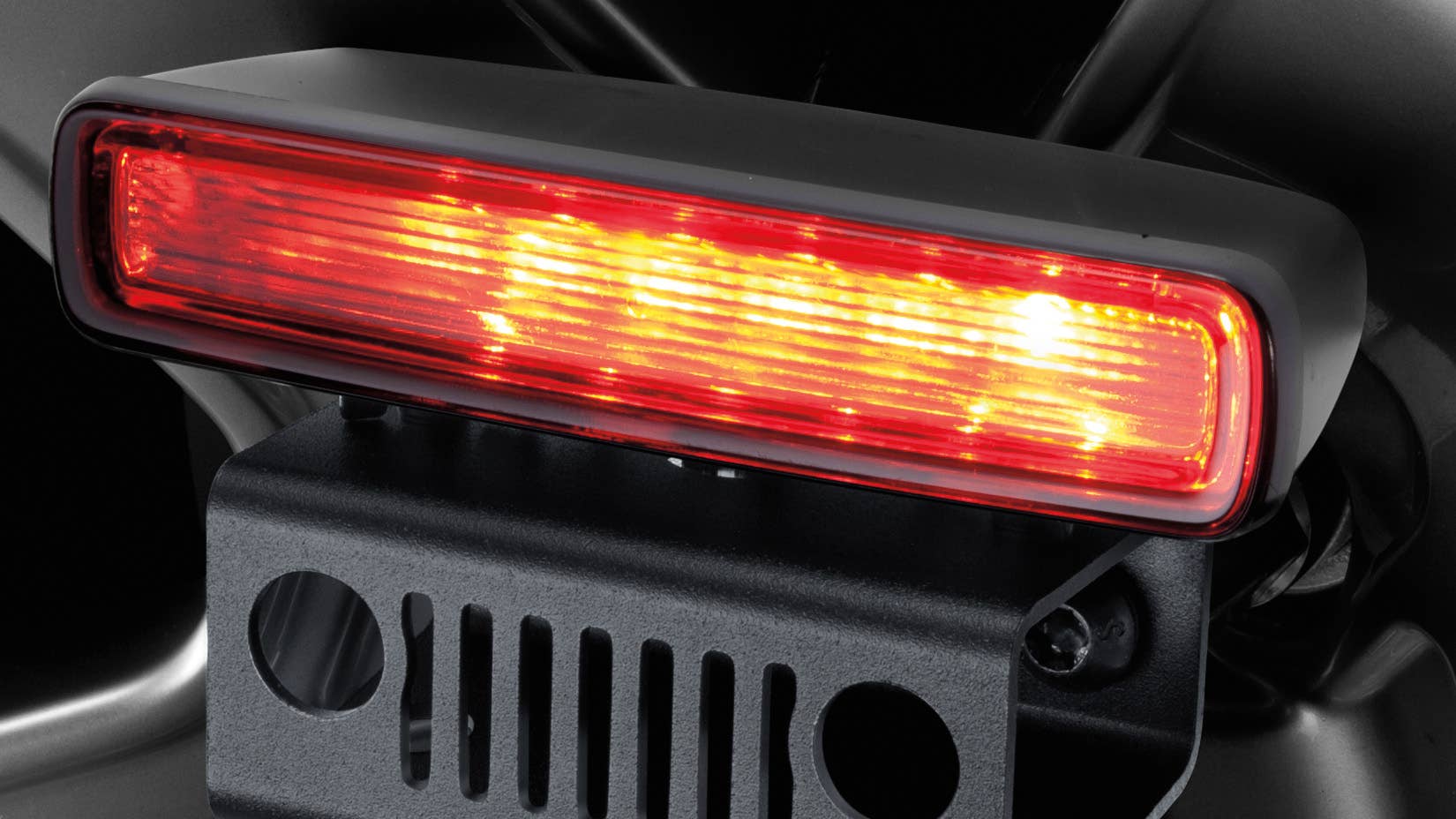 JPP Center High-Mount Stop Light (CHMSL) relocation kit (Mopar part # 82215349AB | $85): The CHMSL relocation kit allows customers to add larger tires on the spare-tire mount on the rear of the vehicle and move the CHMSL to the center of the spare tire.