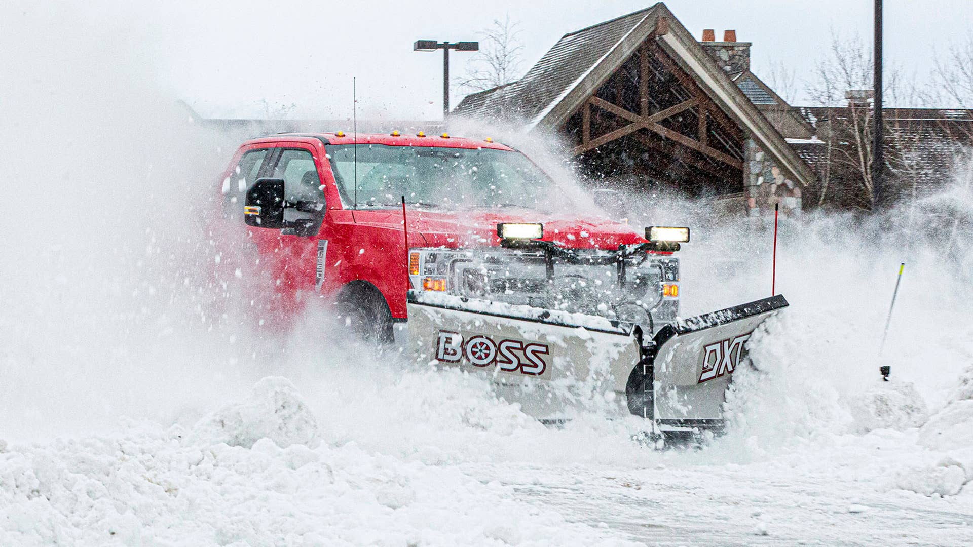 2020 Ford F-250 XLT 7.3L Crew Cab 160” wheelbase with 8-foot 2-inch Steel DXT V-Blade and VBX6500 Spreader. Super Duty offers a maximum Snow Plow rating of 1,400 pounds when properly specified with the Snow Plow Prep Package.