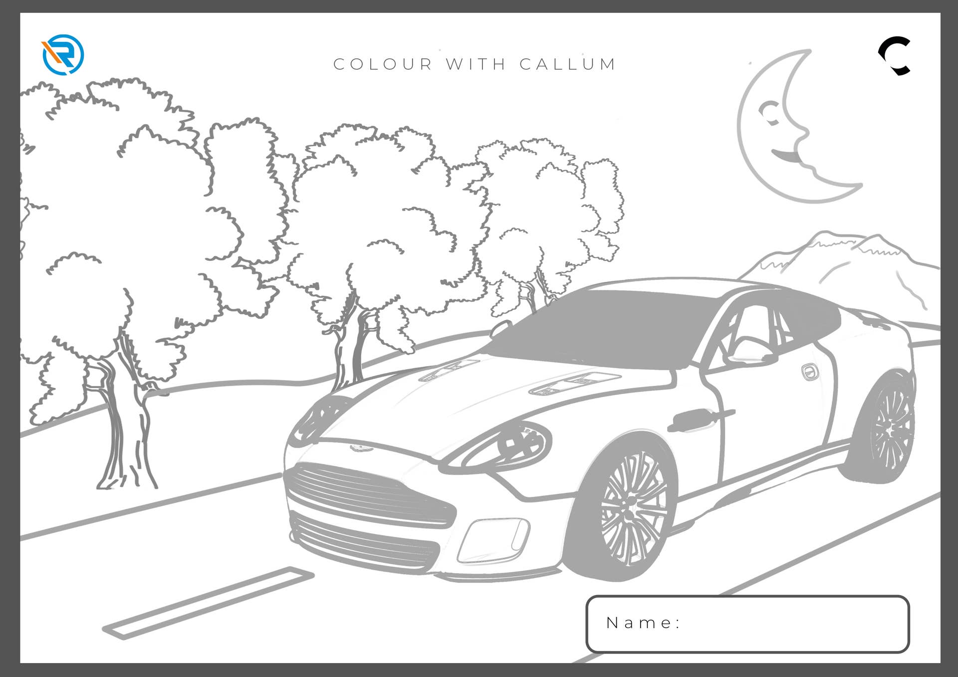 Ian Callum's Callum Design offers three coloring pages for kids during the coronavirus quarantine, and free prizes on social media.