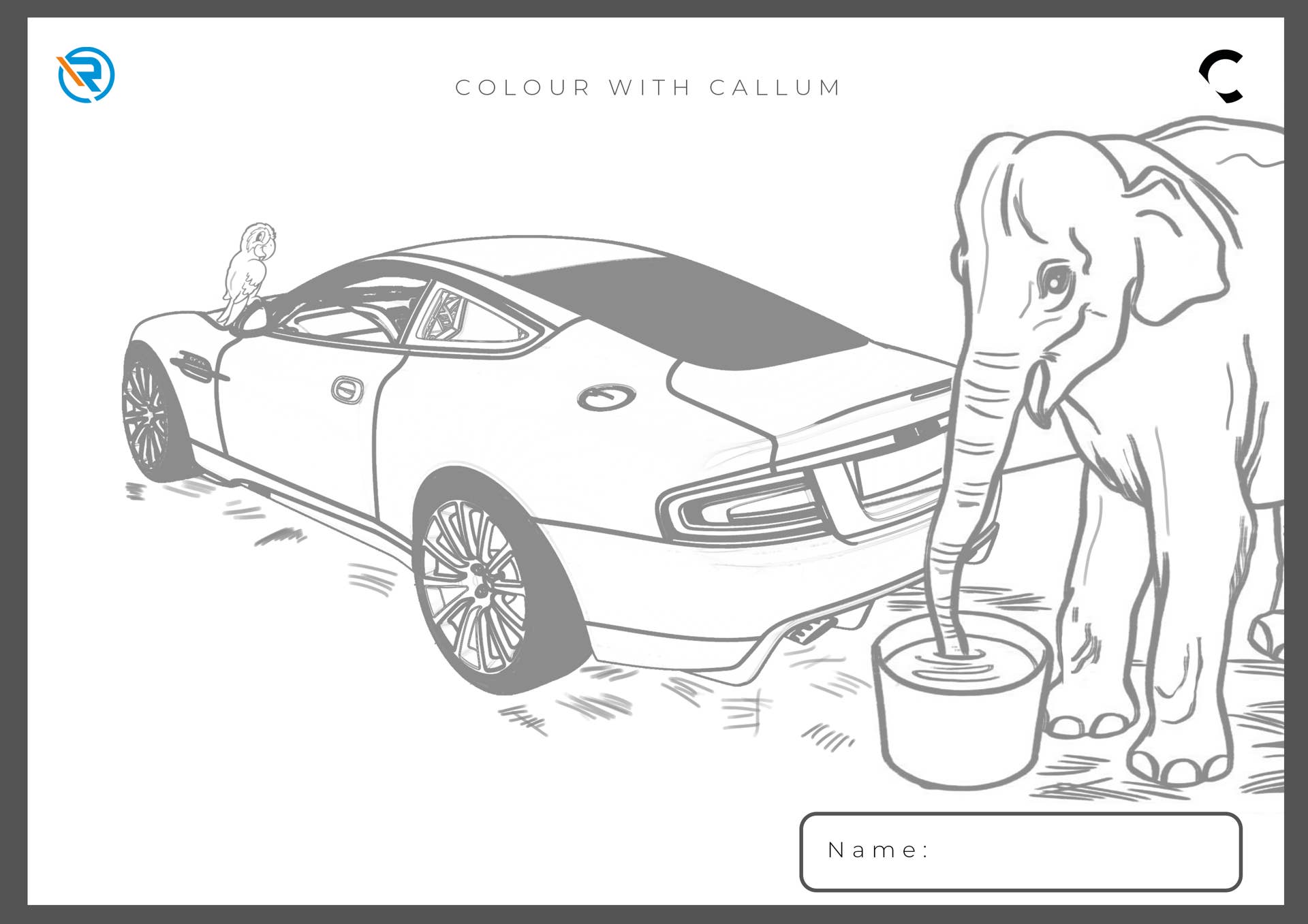 Ian Callum's Callum Design offers three coloring pages for kids during the coronavirus quarantine, and free prizes on social media.