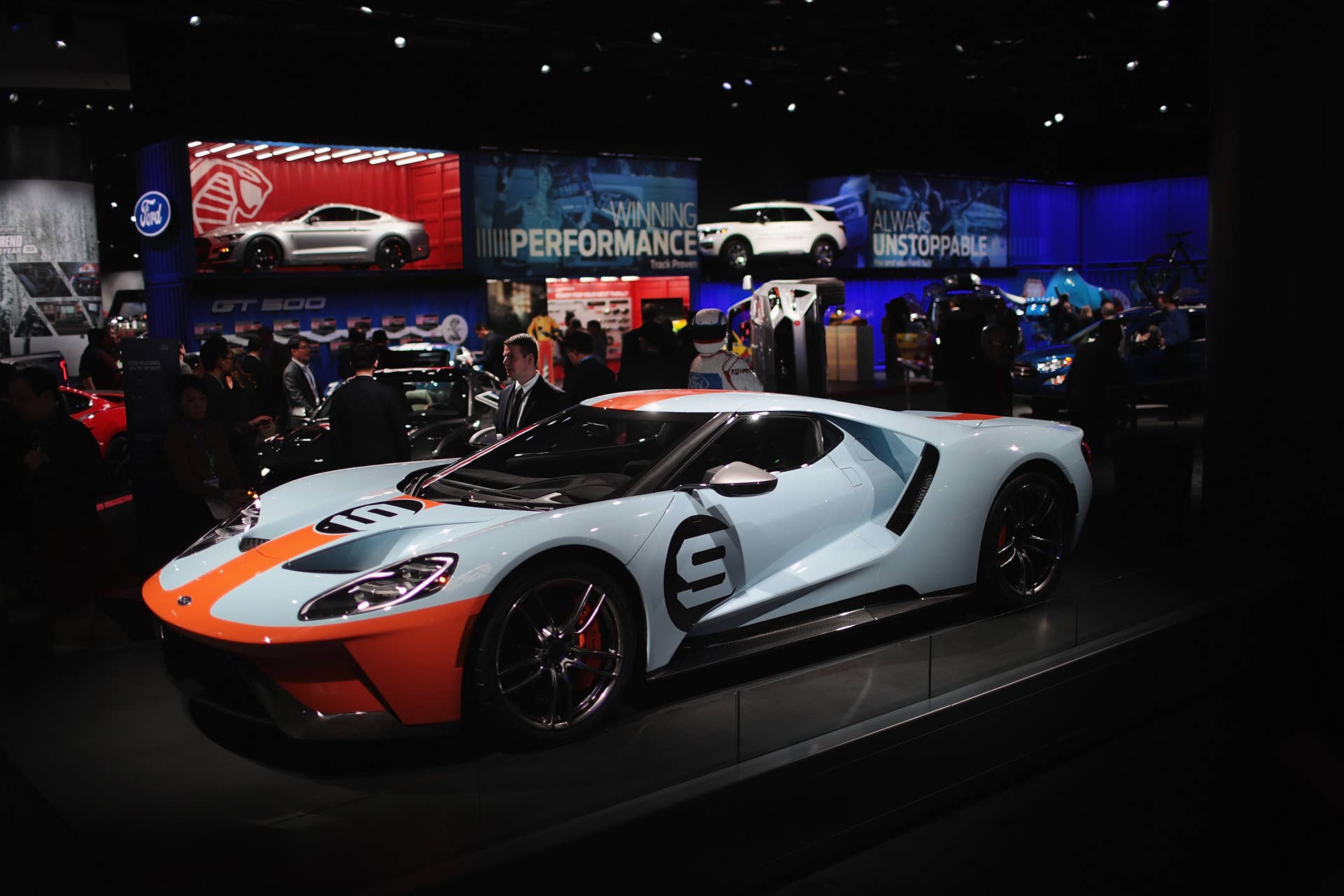 DETROIT, MICHIGAN - JANUARY 15: Ford shows off their GT at the North American International Auto Show (NAIAS) at the Cobo Center on January 15, 2019 in Detroit, Michigan. The show is open to the public from January 19-27. (Photo by Scott Olson/Getty Images)