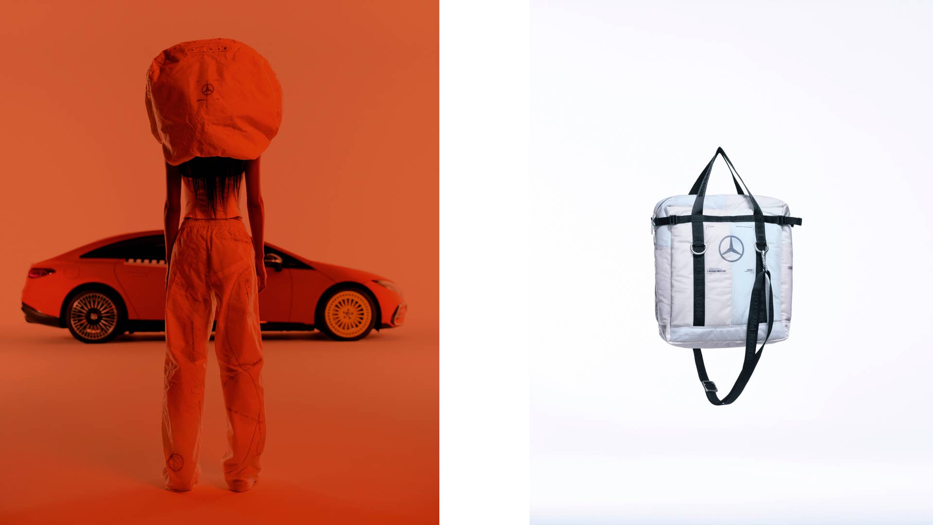 Mercedes-Benz x Heron Preston Airbag Concept Collection; Thibaut Grevet for Mercedes-Benz Mercedes-Benz x Heron Preston Airbag Concept Collection; Thibaut Grevet for Mercedes-Benz