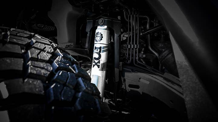 For outstanding off-road capability, the Jeep Top Dog Concept features a JPP two-inch lift kit with FOX shocks that provides increased ground clearance, augmented by 17-inch JPP beadlock-capable aluminum wheels and 37-inch BF Goodrich KM3 mud-terrain tires.