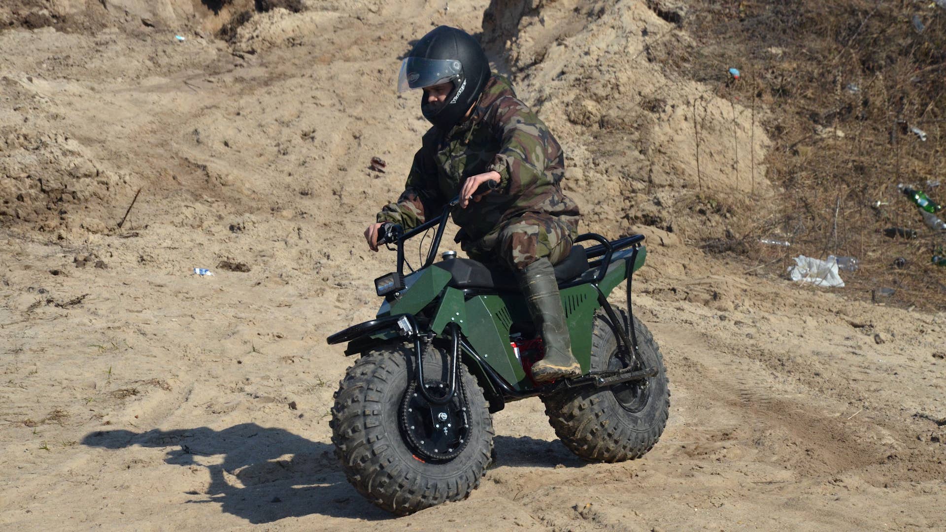 Motorcycle 2x2 from Russia created a portable all-terrain motorbike called the Taurus 2x2. This lightweight bike is able to travel for 2-3 hours on a single tank of gas with a top speed of 22 mph on land. Learn more at moto2x2.com
