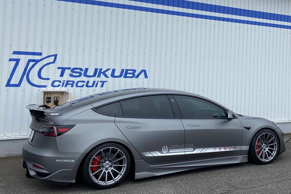 Tesla Model 3 at Tsukuba
