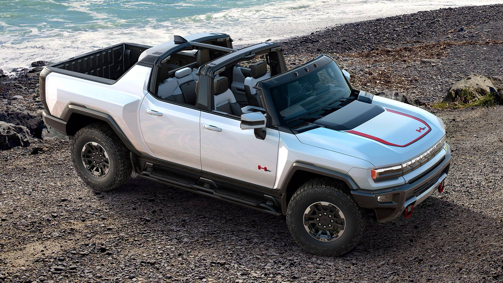GMC HUMMER EV Performance Red decals and emblems