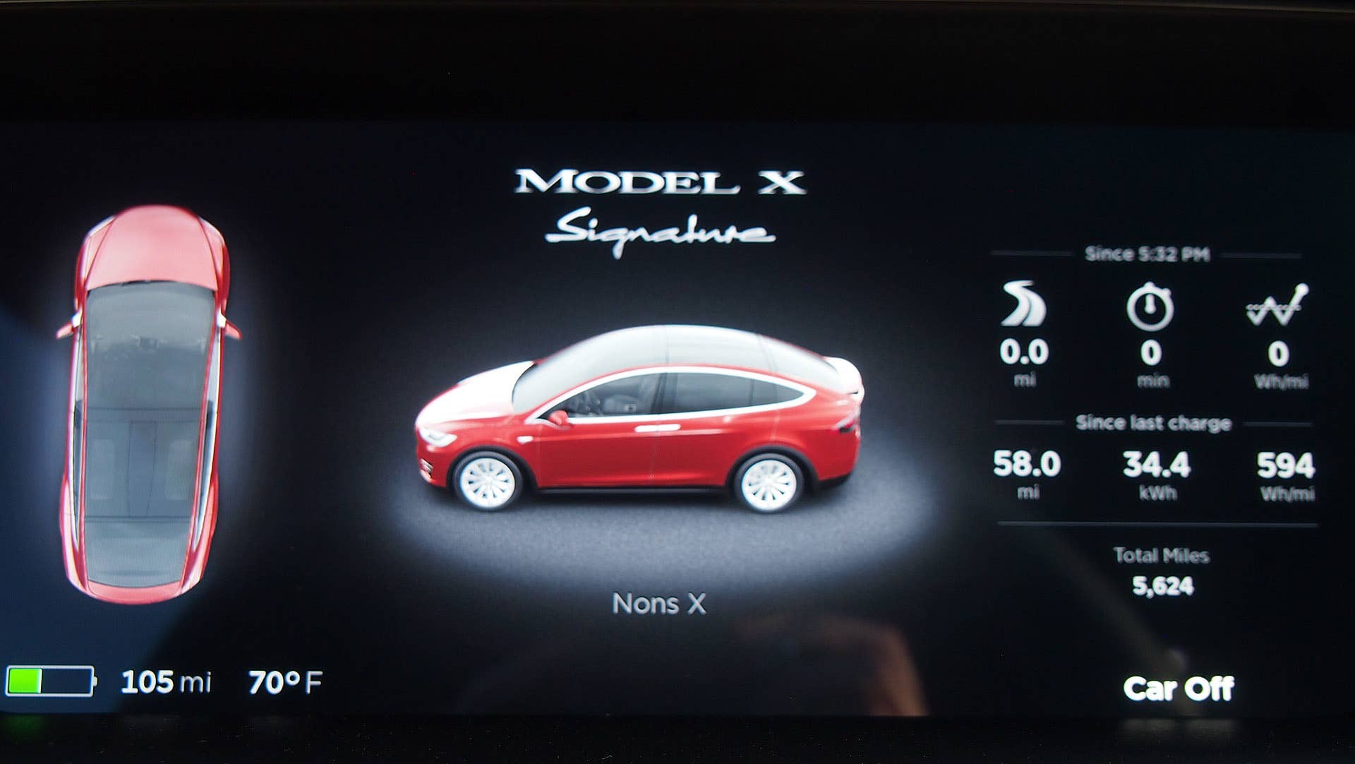 2016 Tesla Model X instrument cluster