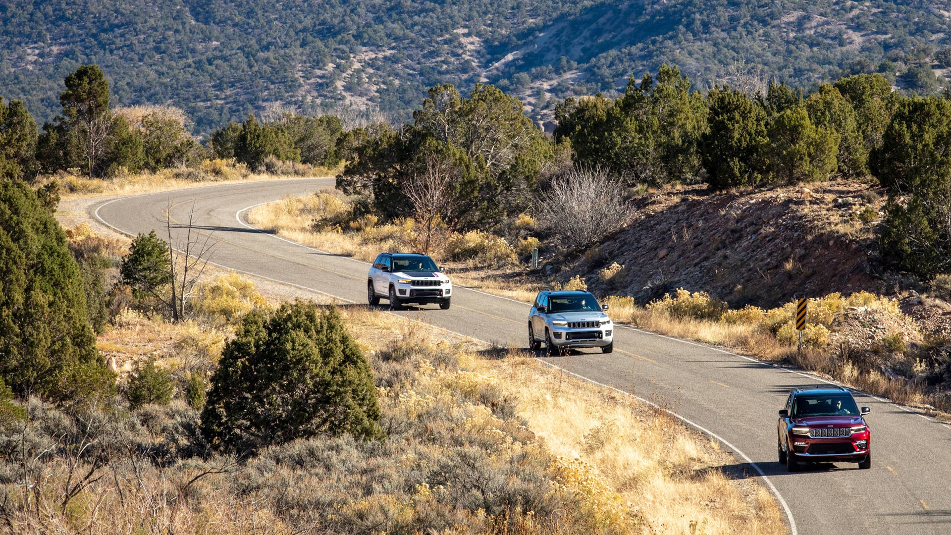 All-new 2022 Jeep® Grand Cherokee (from front to back): Summit Reserve, Overland and Trailhawk.