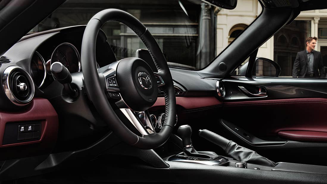 Literally the only official photo we could find of a Miata interior with the automatic.