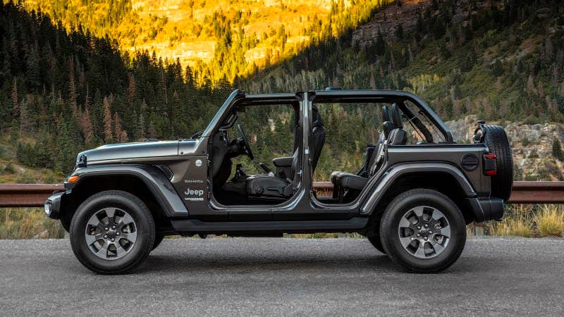 2020 Jeep Wrangler Sahara with top and doors removed
