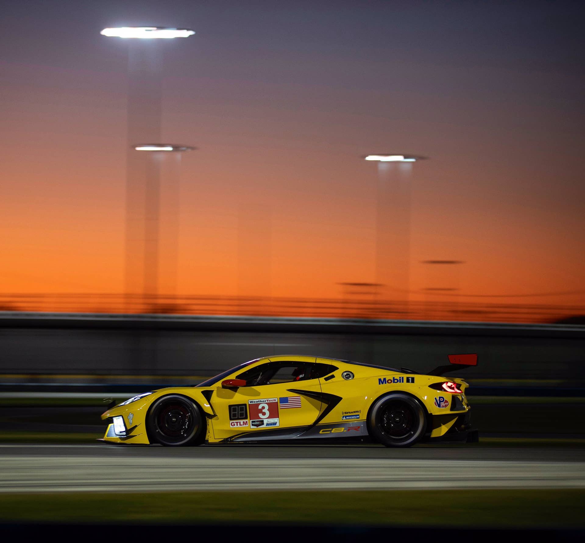 Chevrolet Corvette C8.R yellow race car