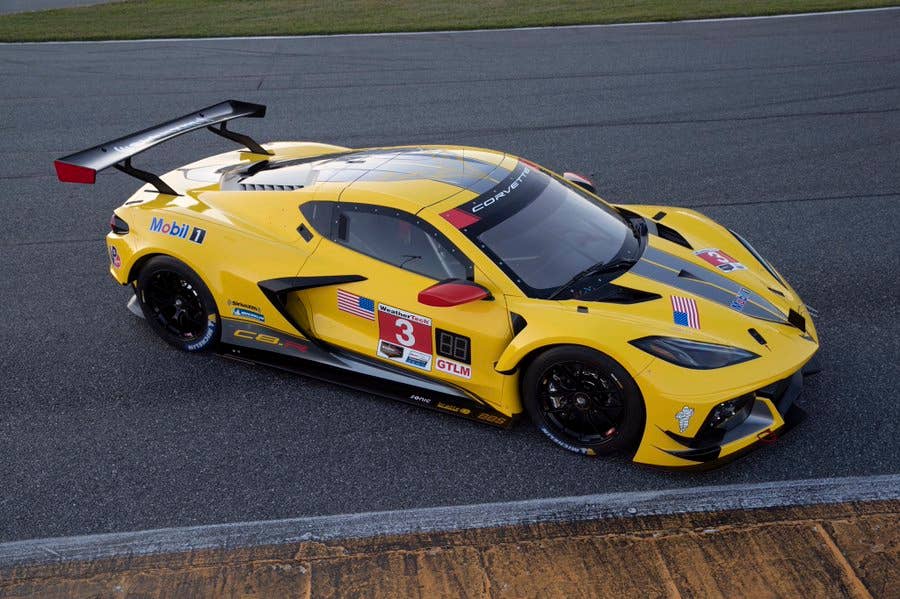 Chevrolet Corvette C8.R yellow race car