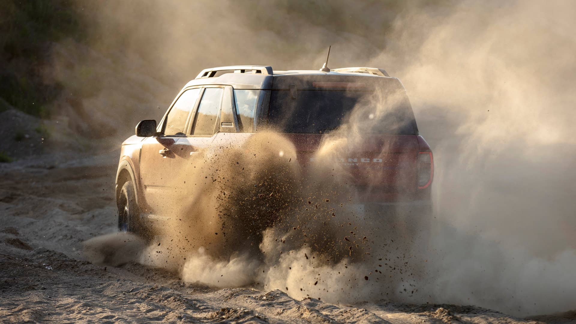 The all-new Bronco Sport enables exciting, high-speed off-road driving thanks to an available 2.0-liter EcoBoost® engine with segment-best horsepower and torque. (Pre-production model pictured.)