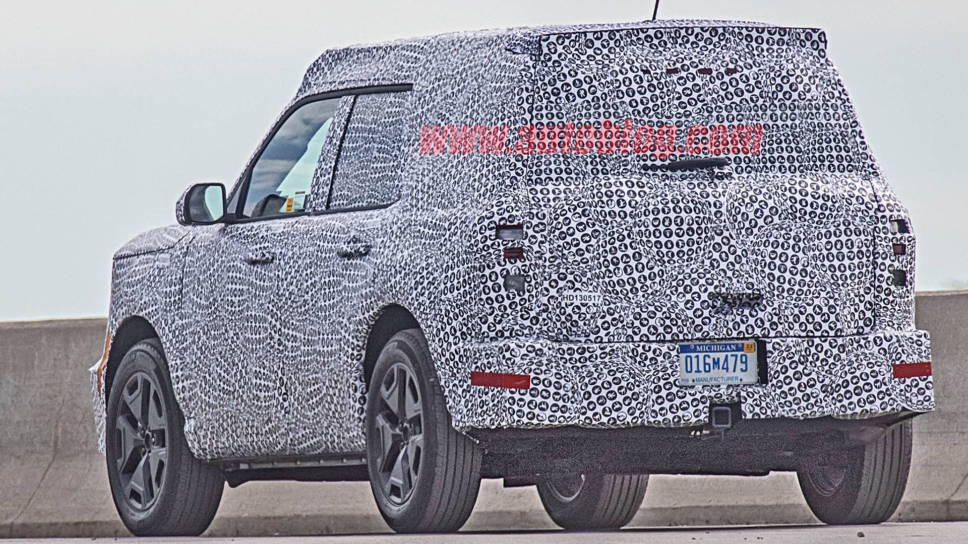 Ford Baby Bronco on the street in camouflage