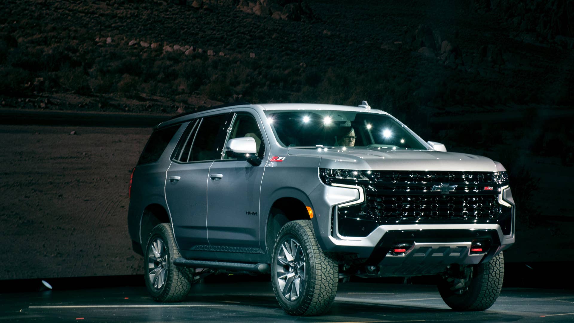 Chevrolet introduces the 2021 Tahoe Tuesday, December 10, 2019 in Detroit, Michigan. The full-size SUV has gone through a complete transformation, adding sixty-six percent more cargo room behind the third row and ten additional inches of third-row leg room. New Air Ride Adaptive Suspension offers load leveling at all four corners of the vehicle and up to four inches of ride-height adjustment. Five interior display screens are available. Best-in-class nine camera views and new trailering technology are also featured. The 2021 Tahoe goes on sale mid-2020 in North America. (Photo by Steve Fecht for Chevrolet)