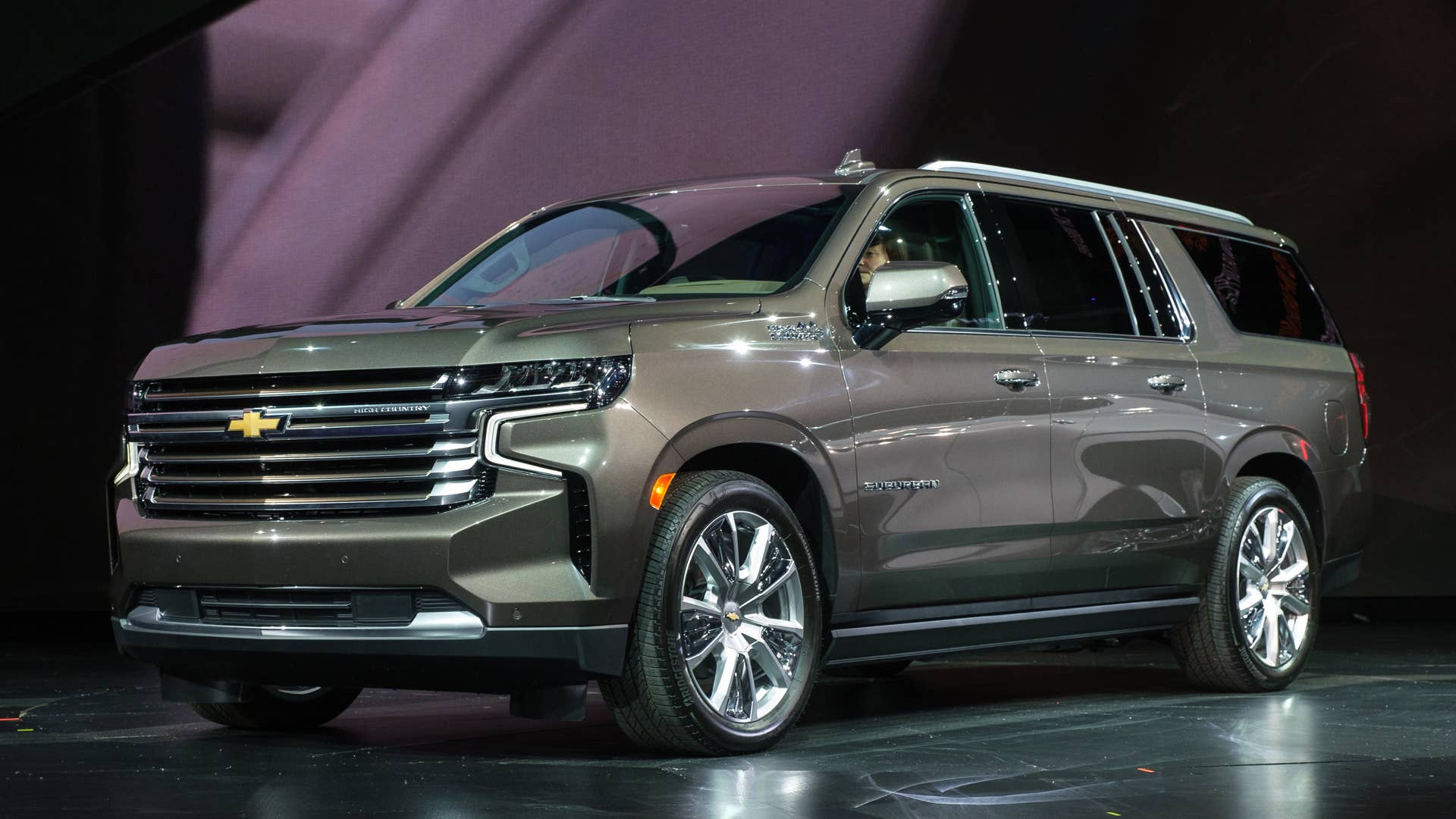 Chevrolet introduces the 2021 Suburban Tuesday, December 10, 2019 in Detroit, Michigan. The full-size SUV has gone through a complete transformation, adding 19 percent more cargo space behind the first row. New Air Ride Adaptive Suspension offers load leveling at all four corners of the vehicle and up to four inches of ride-height adjustment. Five interior display screens are available. Best-in-class nine camera views and new trailering technology are also featured. The 2021 Suburban goes on sale mid-2020 in North America. (Photo by Steve Fecht for Chevrolet)
