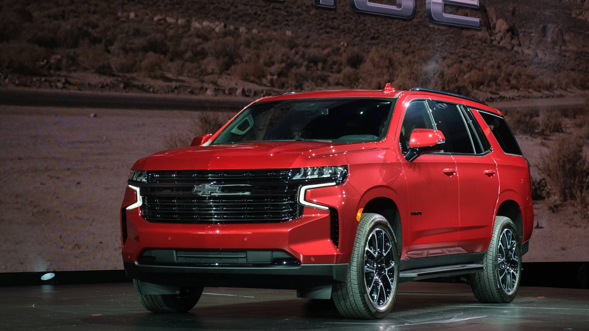 Chevrolet introduces the 2021 Tahoe Tuesday, December 10, 2019 in Detroit, Michigan. The full-size SUV has gone through a complete transformation, adding sixty-six percent more cargo room behind the third row and ten additional inches of third-row leg room. New Air Ride Adaptive Suspension offers load leveling at all four corners of the vehicle and up to four inches of ride-height adjustment. Five interior display screens are available. Best-in-class nine camera views and new trailering technology are also featured. The 2021 Tahoe goes on sale mid-2020 in North America. (Photo by Steve Fecht for Chevrolet)