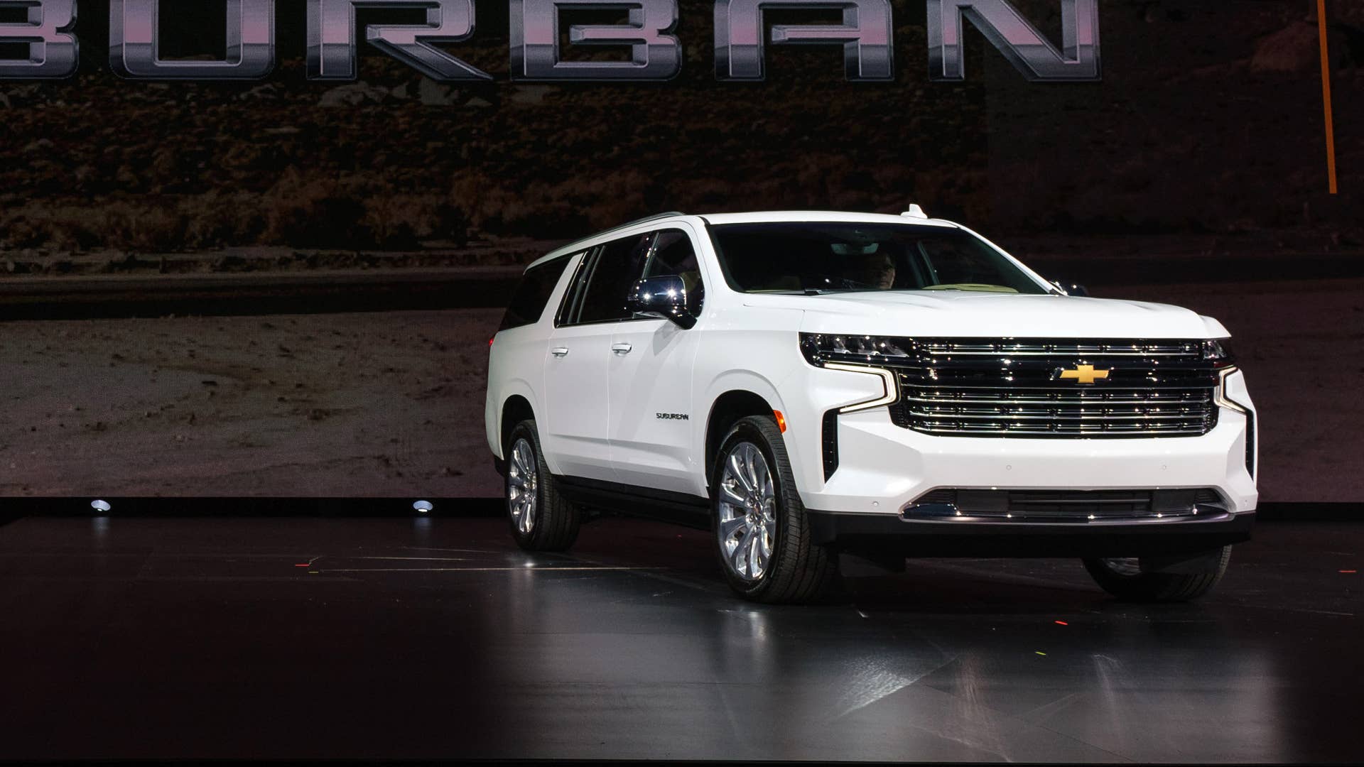 Chevrolet introduces the 2021 Suburban Tuesday, December 10, 2019 in Detroit, Michigan. The full-size SUV has gone through a complete transformation, adding 19 percent more cargo space behind the first row. New Air Ride Adaptive Suspension offers load leveling at all four corners of the vehicle and up to four inches of ride-height adjustment. Five interior display screens are available. Best-in-class nine camera views and new trailering technology are also featured. The 2021 Suburban goes on sale mid-2020 in North America. (Photo by Steve Fecht for Chevrolet)