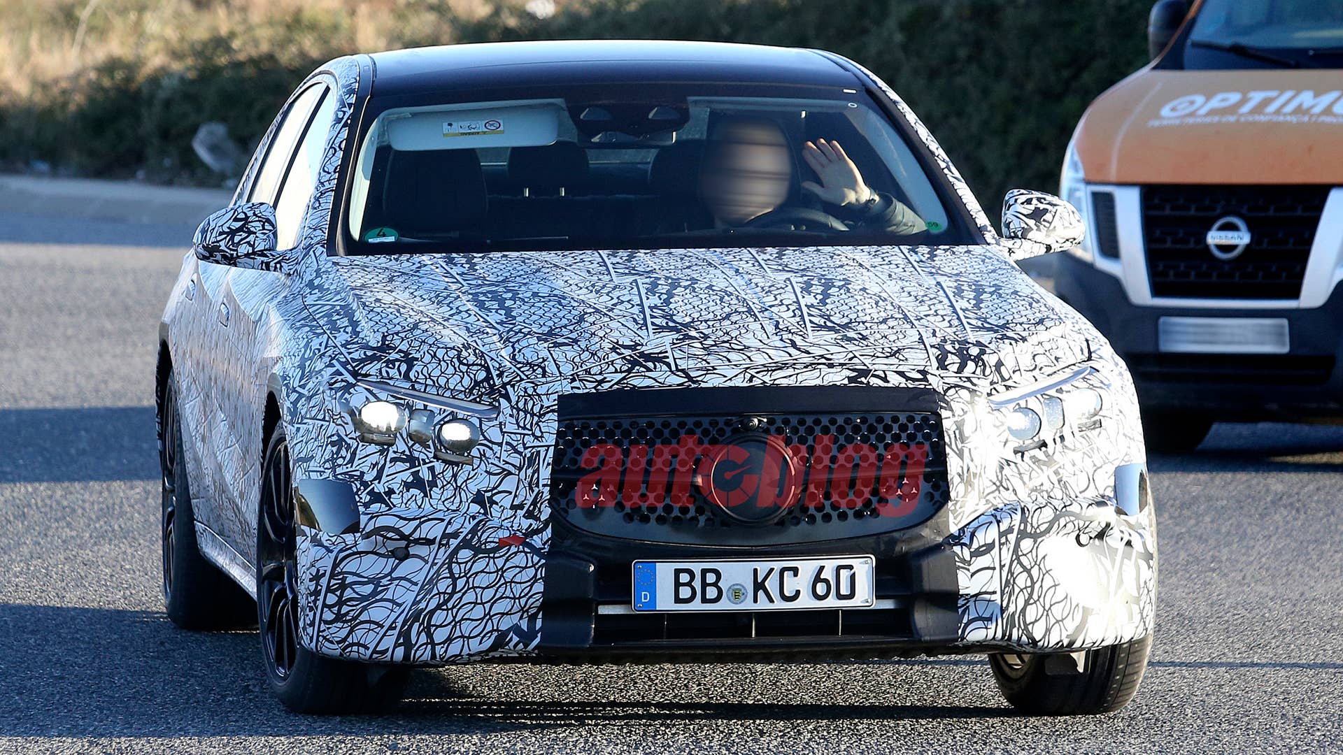 Spy shot of secretly tested future car