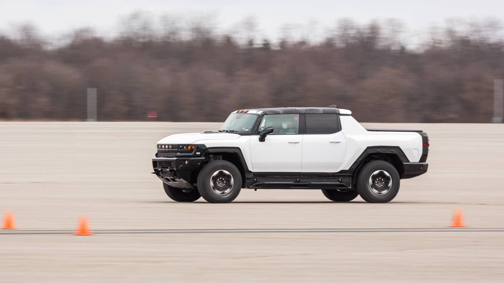 The GMC HUMMER EV arrived at GM’s Milford Proving Grounds to continue validation tests and will head to northern Michigan to run through the team’s grueling winter testing process.  (Photo by Jeffrey Sauger for General Motors)
