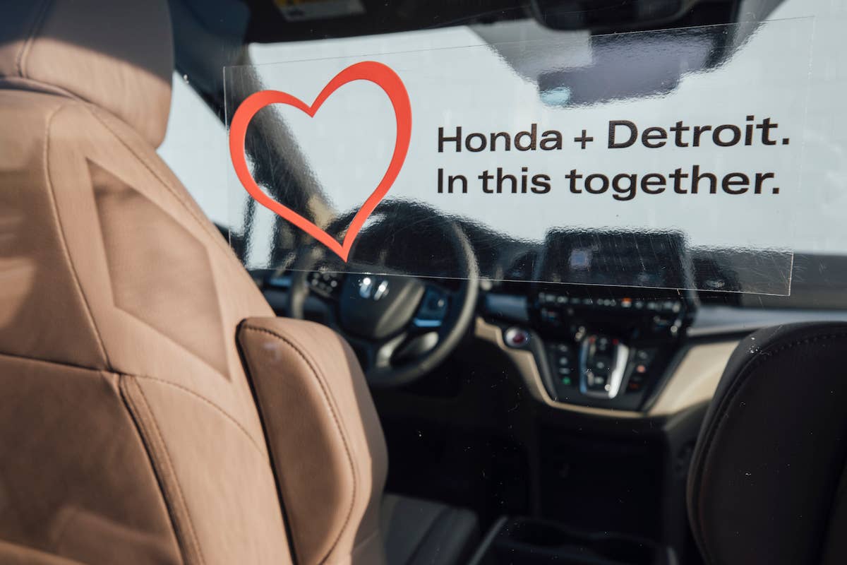 Ten specially outfitted Honda Odyssey minivans will be used to transport Detroit-area residents and healthcare workers to COVID-19 testing.