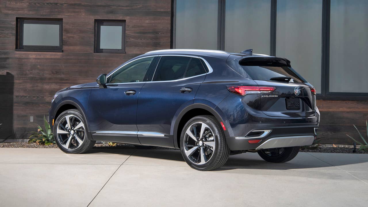 The 2021 Envision has a lower, wider stance with more athletic proportions to appeal to buyers who like the look of a car but want the functionality of an SUV.