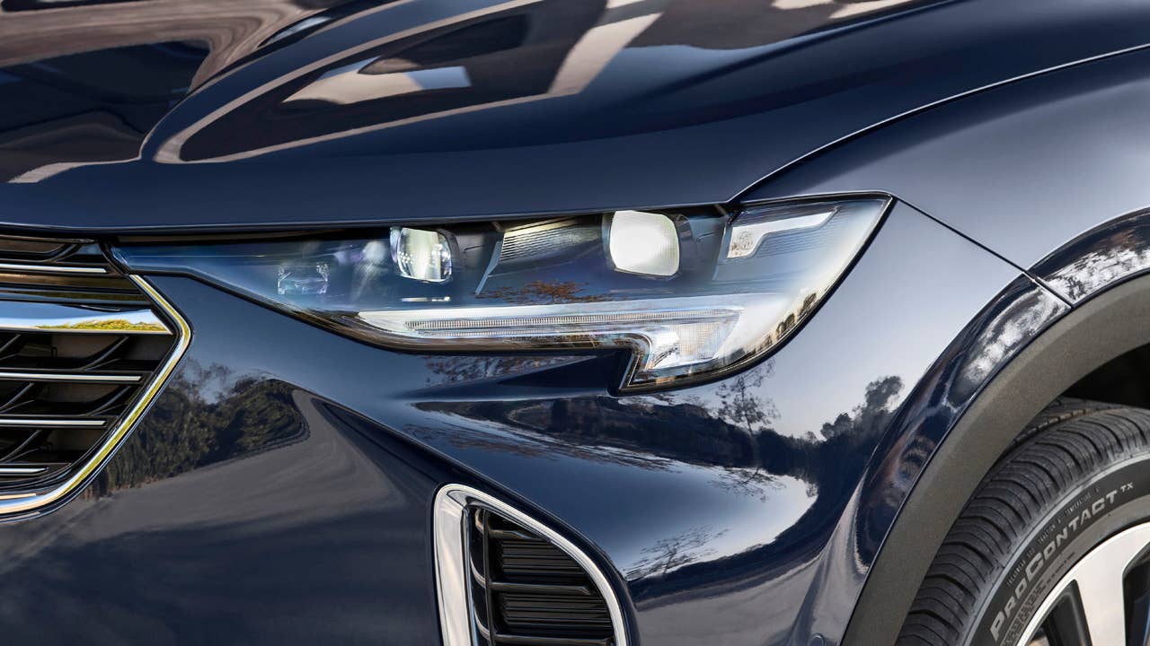 The 2021 Envision has a lower, wider stance with more athletic proportions to appeal to buyers who like the look of a car but want the functionality of an SUV.