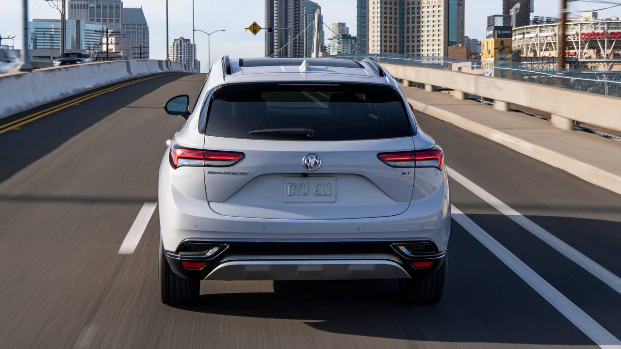 The 2021 Envision has a lower, wider stance with more athletic proportions to appeal to buyers who like the look of a car but want the functionality of an SUV.