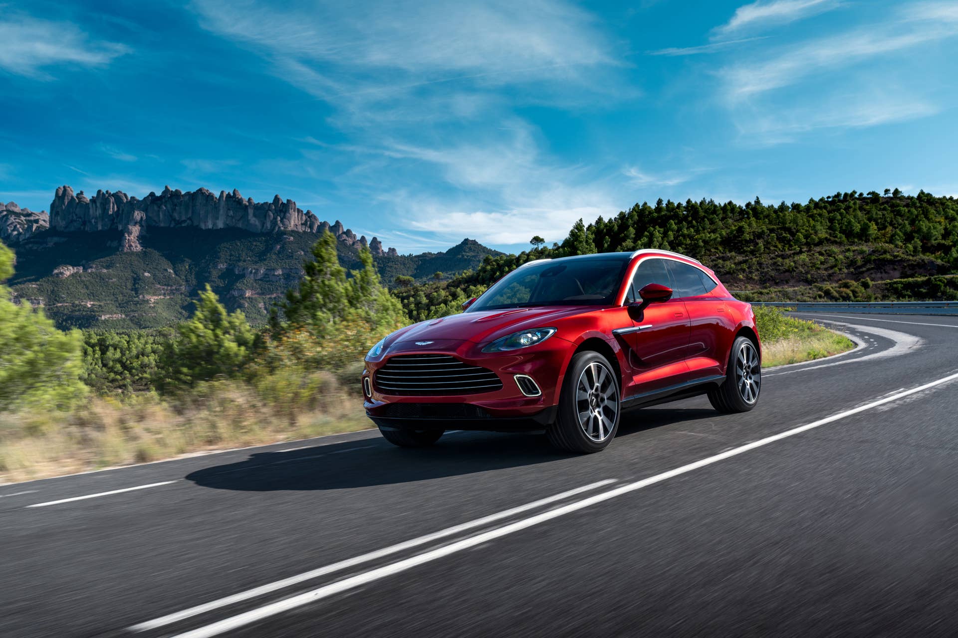The first SUV from Aston Martin is powered by a twin-turbo V8 producing 542 hp and 516 ft.-lb of torque, getting from 0 to 60mph in 4.3 seconds.