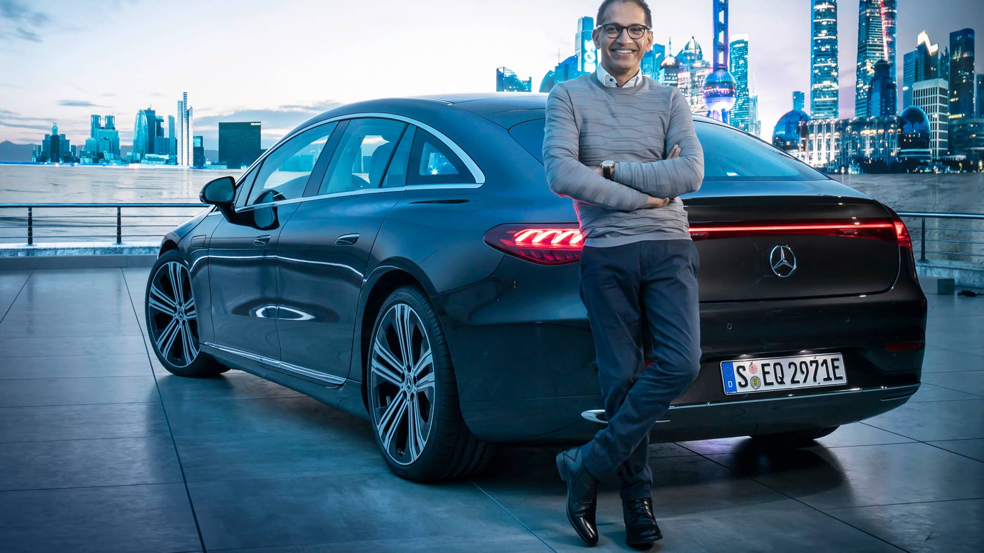 Der neue EQS, präsentiert von Sajjad Khan; Sajjad Khan, Mitglied des Vorstands der Mercedes-Benz AG, CTO The new EQS, presented by Sajjad Khan; Sajjad Khan, Member of the Board of Management of Mercedes-Benz AG, CTO