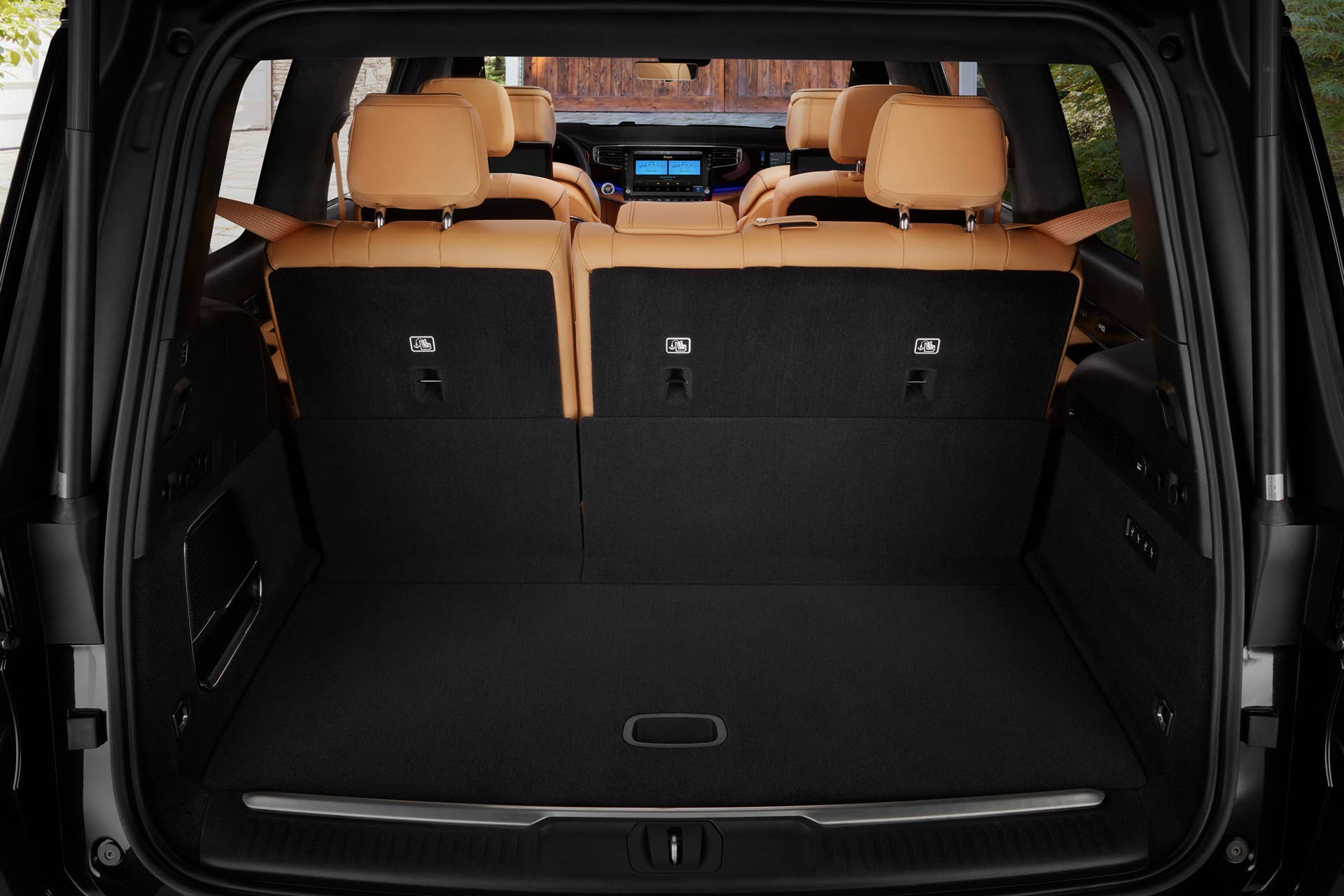 All-new 2022 Grand Wagoneer rear interior cargo space (27.4 cu. ft. behind the third row).