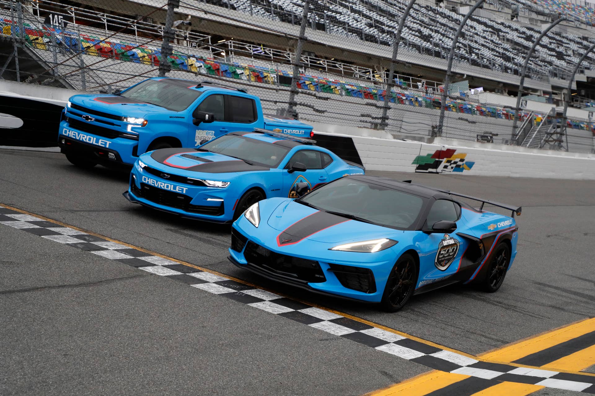 Corvette, Camaro and Silverado are set to pace three different NASCAR touring series races this weekend. Each Chevrolet model powered by a distinct variant of Chevy’s famed 6.2L small block V-8 engine with ties to Chevrolet Cup Series racing engines. (HHP/Harold Hinson)
