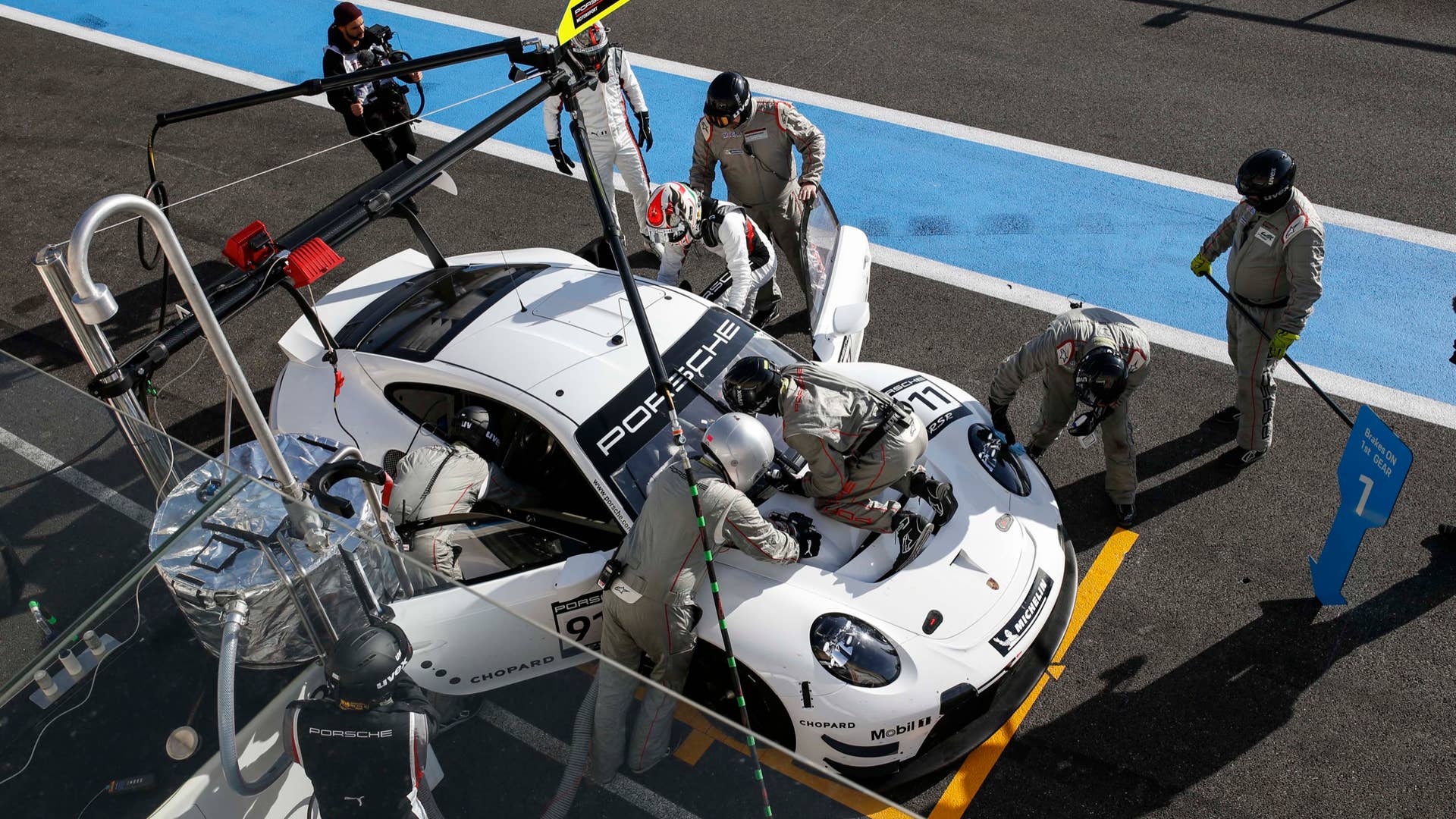 Kevin Estre (F), Gianmaria Bruni (I), 33 hours test of the new Porsche 911 RSR in Le Castellet