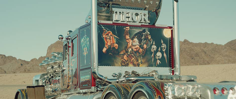 Property developer Mike Harrah built Thor24 on a 1979 Peterbilt 359 chassis. His creation uses two Detroit Diesel 12-cylinder engines, 12 superchargers, and eight bottles of nitrous to produce 3,424 horsepower.