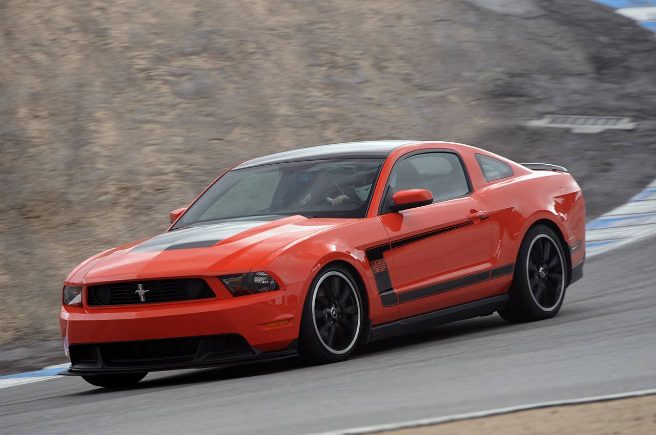 2012 Ford Mustang Boss 302 on track