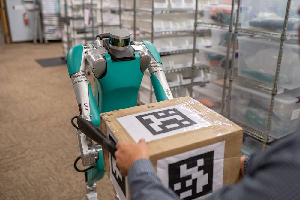 Agility Robotics is launching Digit, a robot with arms and legs to work with humans and in human spaces, for commercial sale; and, Ford Motor Company is the first customer, receiving the first two robots off the line.