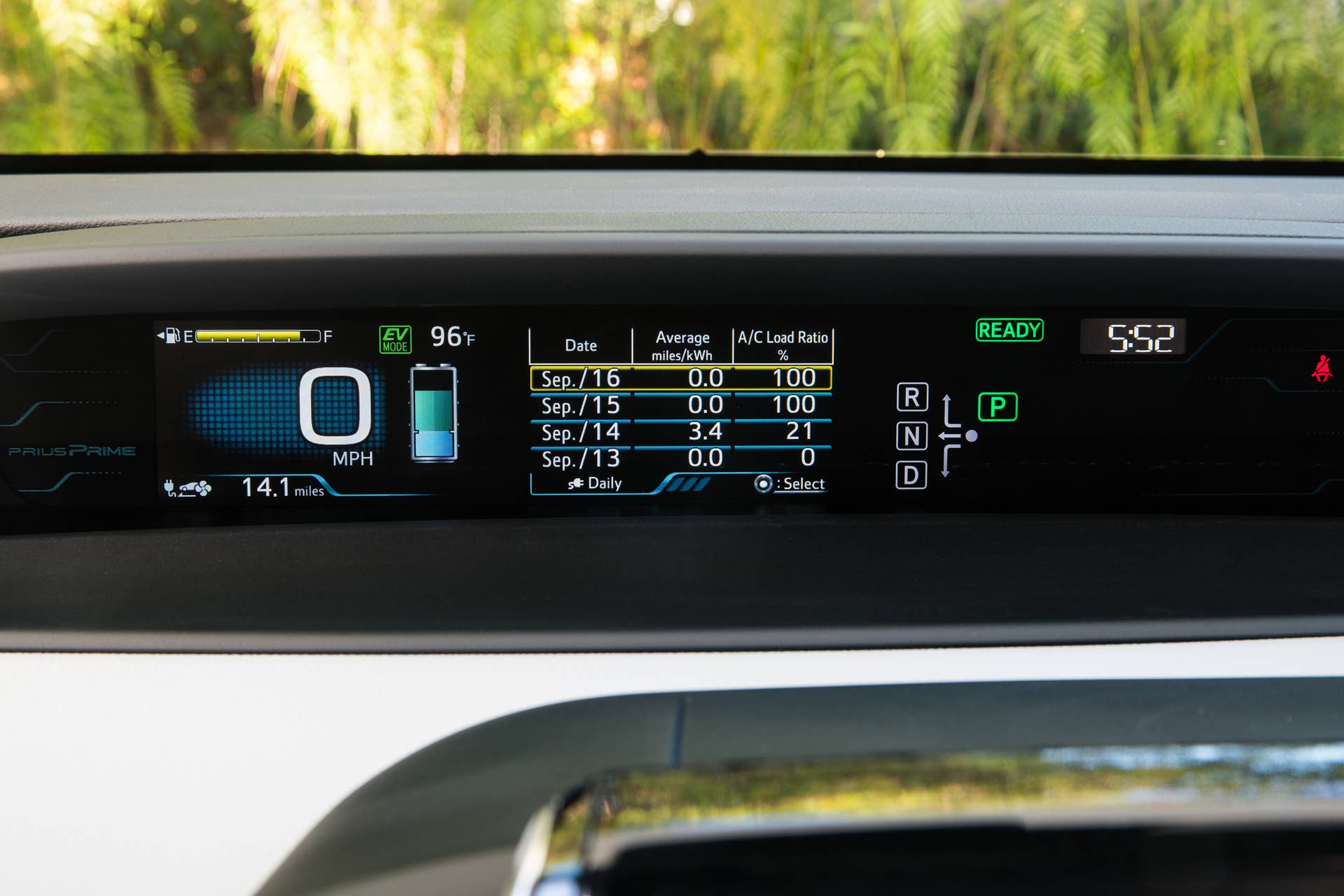 2017 Toyota Prius Prime Advanced info screen