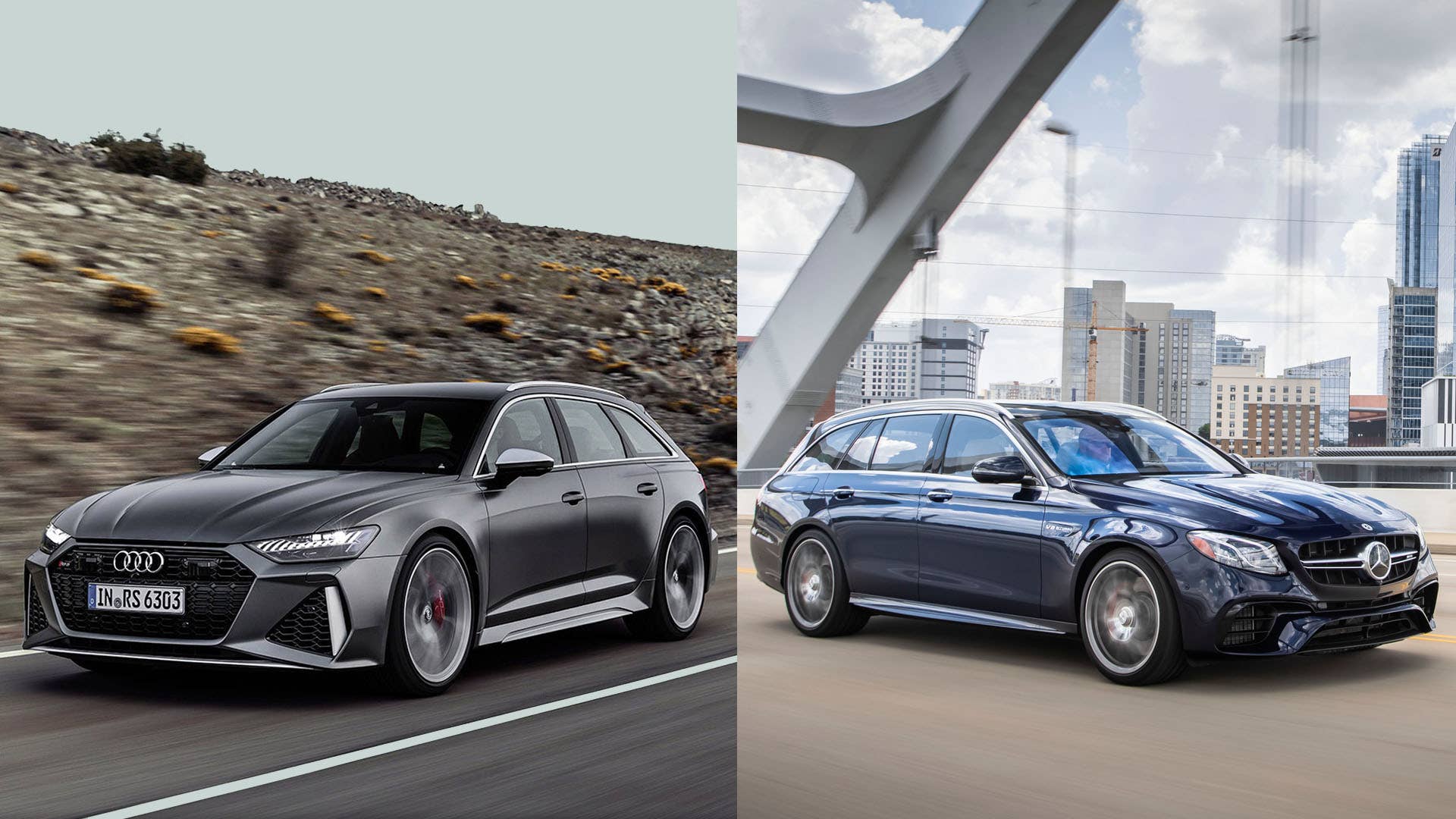 Audi RS 6 Avant on the right and Mercedes-AMG E 63 S wagon