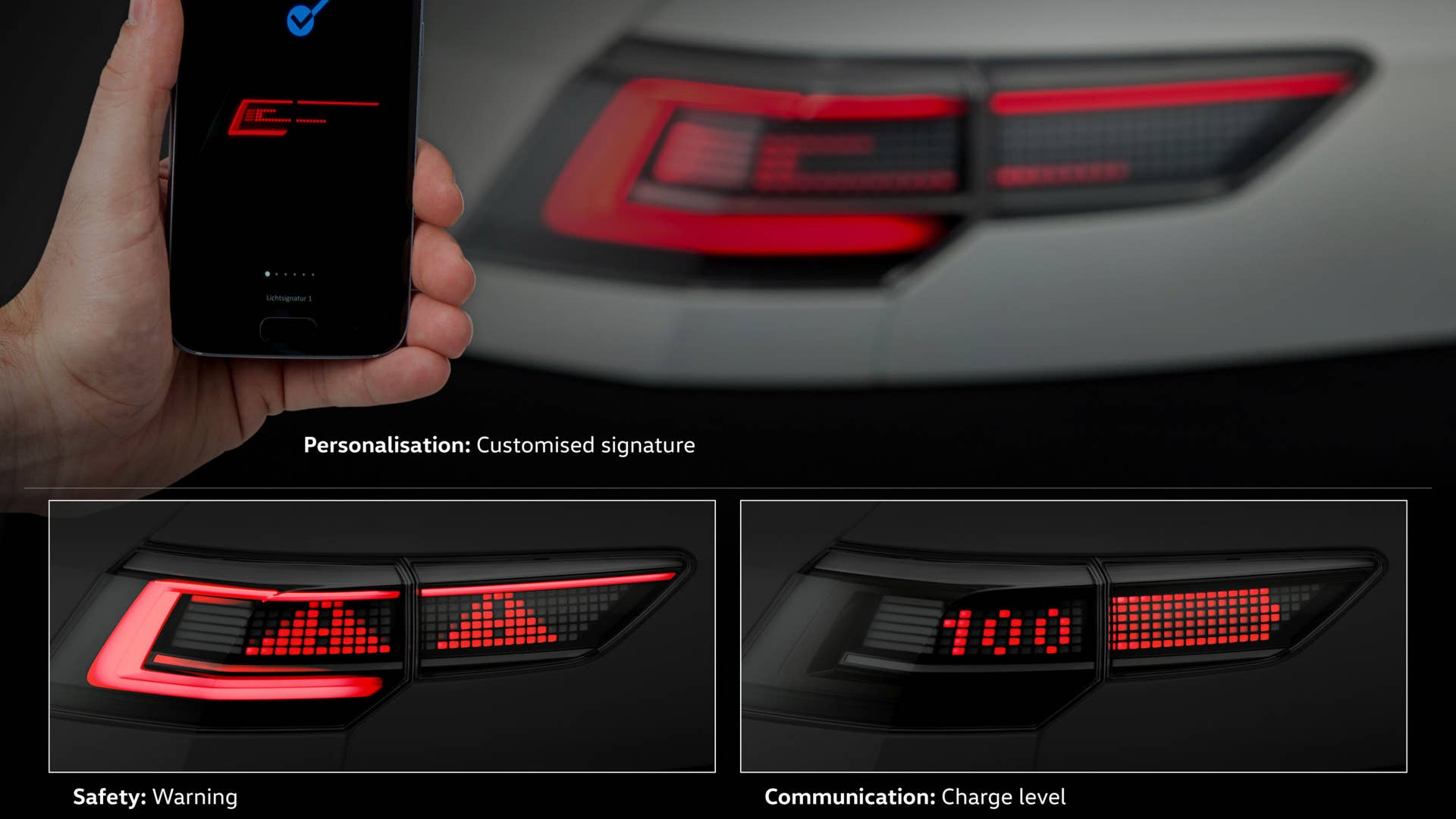 VW taillights of the future could convey information.