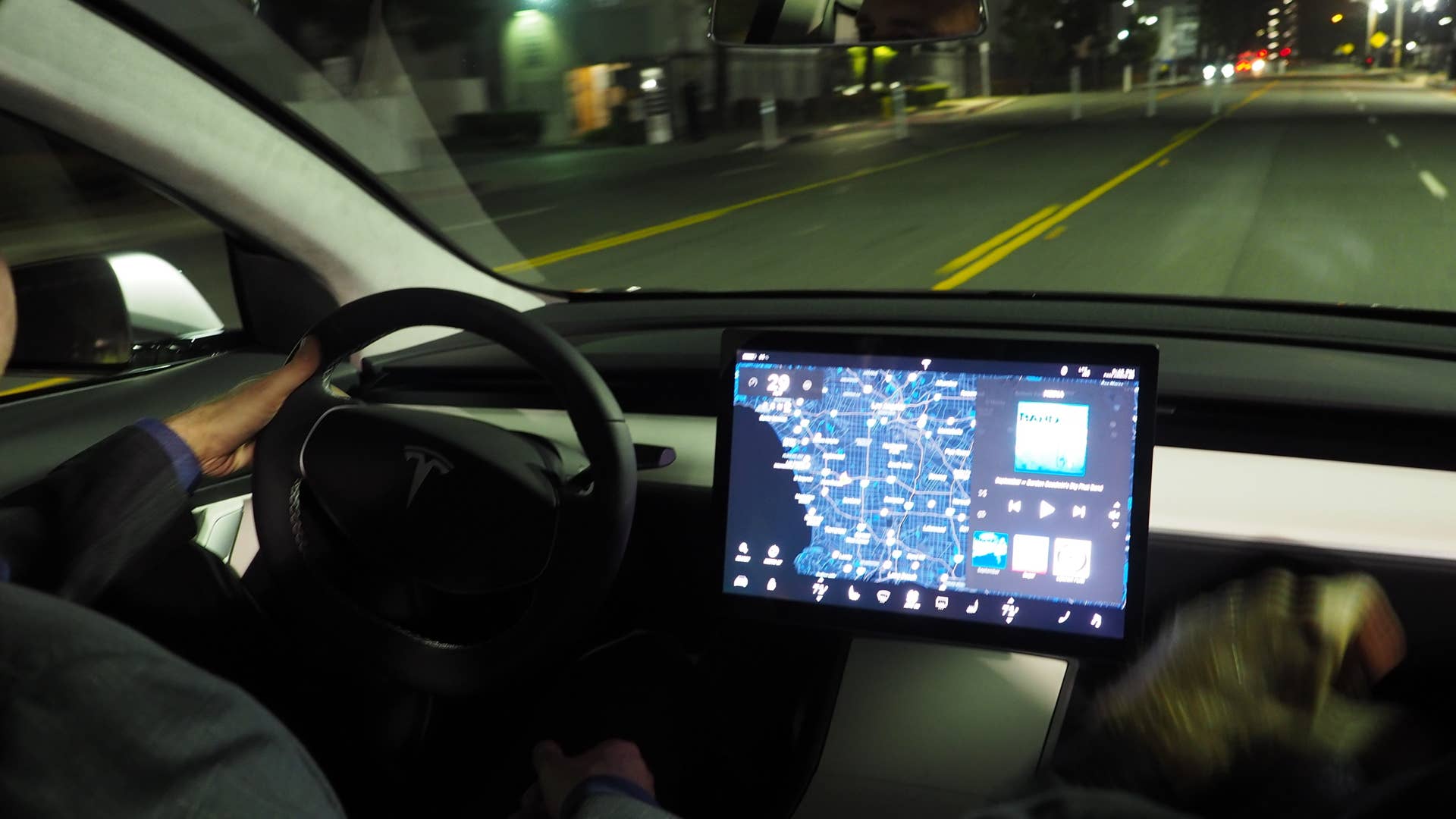 Tesla Model 3 interior and touchscreen
