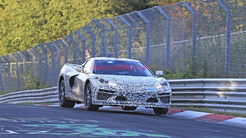 The 2020 mid-engined Corvette testing at the Nurburgring.