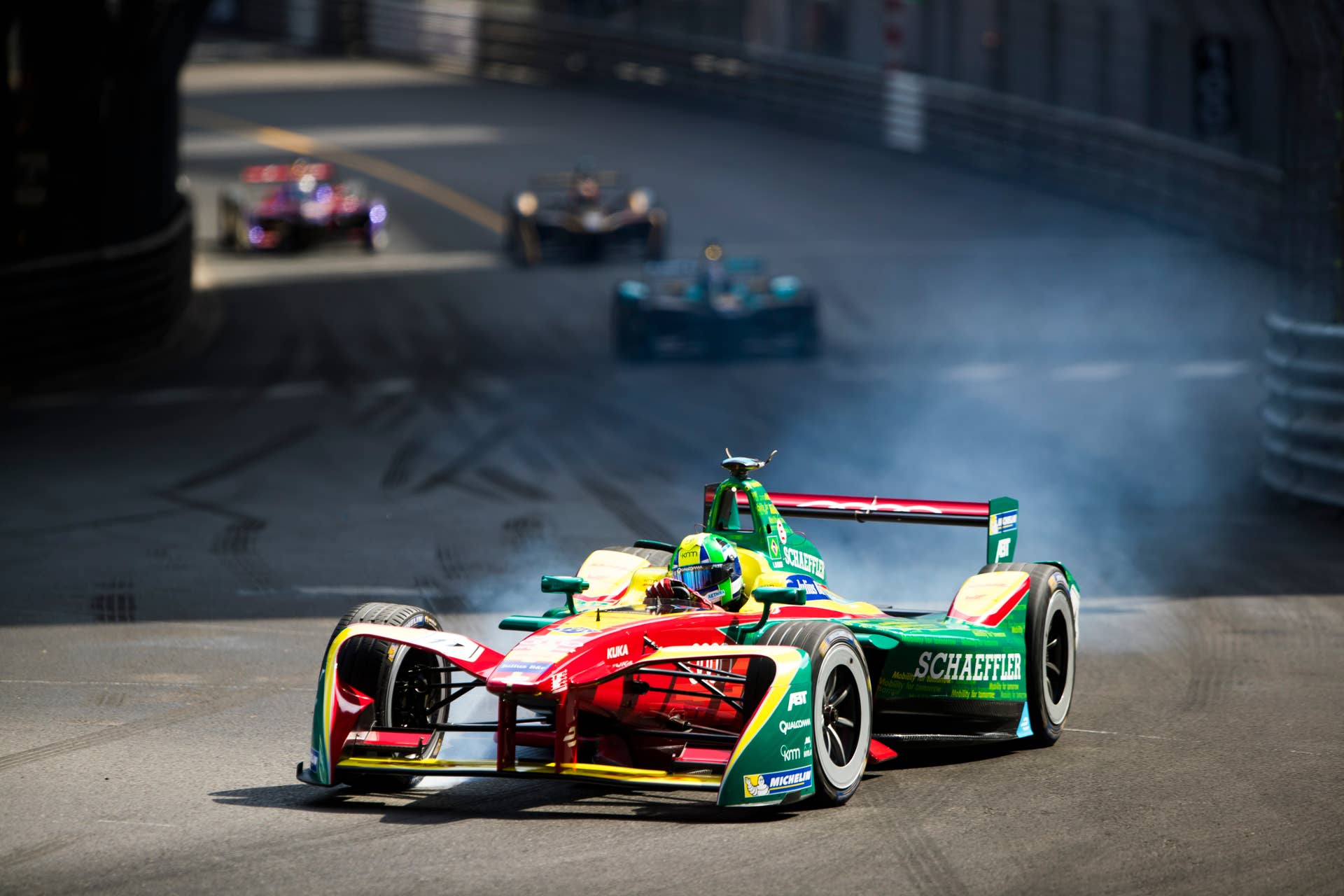 2016/2017 FIA Formula E Championship. Monte-Carlo, Monaco Saturday 13 May 2017. Lucas Di Grassi (BRA), ABT Schaeffler Audi Sport, Spark-Abt Sportsline, ABT Schaeffler FE02. Photo: Sam Bloxham/LAT/Formula E ref: Digital Image _J6I6589