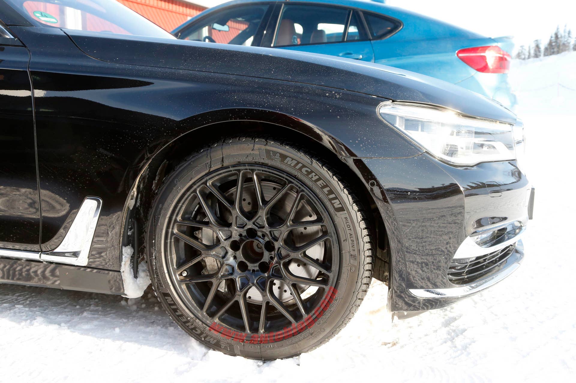 BMW M7 test mule front wheel