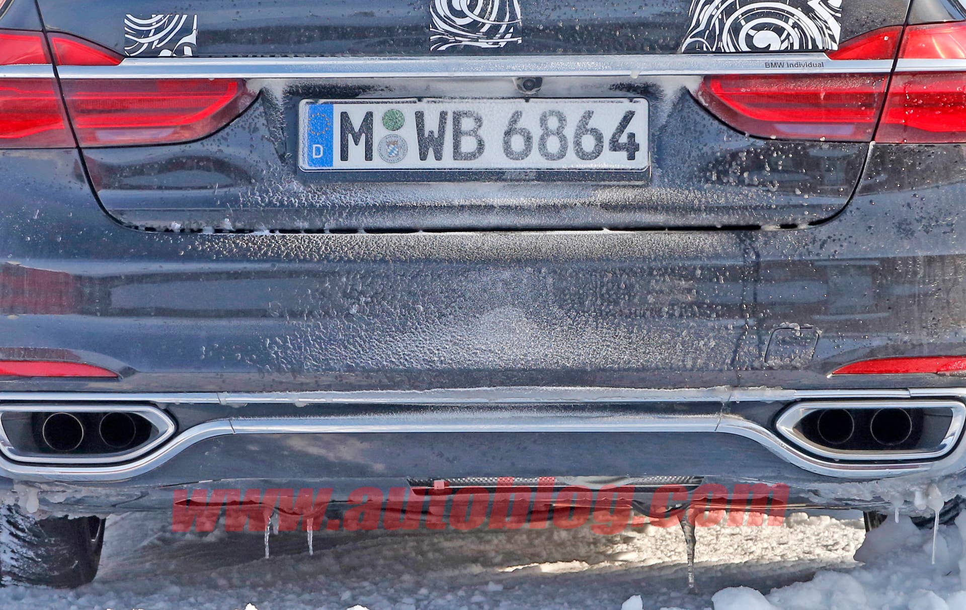BMW M7 test mule rear bumper