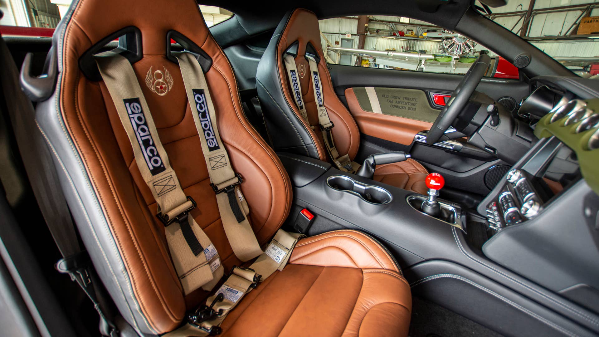 Ford and Roush Performance unveil a custom Mustang GT, inspired by U.S. Army Air Force Col. Bud Anderson, a World War II triple ace pilot, and the P-51 Mustang fighter planes he flew in combat nicknamed “Old Crow”